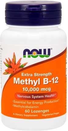 Methyl B-12, Extra Strength, 10.000 mcg, 60 Lozenges by Now Foods, 維生素，維生素b，維生素b12 HK 香港
