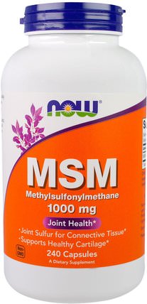 MSM, 1000 mg, 240 Capsules by Now Foods, 健康，骨骼，骨質疏鬆症，msm HK 香港