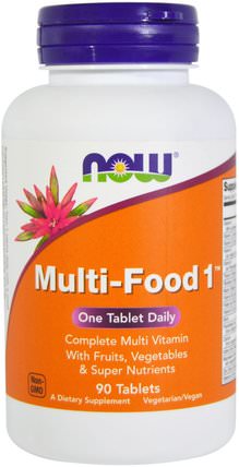 Multi-Food 1, 90 Tablets by Now Foods, 維生素，多種維生素 HK 香港