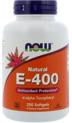 Natural E-400, 250 Softgels by Now Foods, 維生素，維生素E，100％天然維生素e HK 香港
