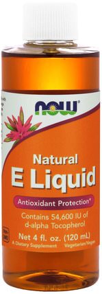Natural E Liquid, 4 fl oz (120 ml) by Now Foods, 維生素液，維生素E，100％天然維生素e HK 香港