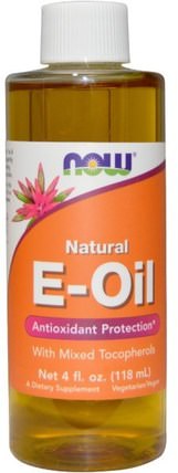 Natural E-Oil, Antioxidant Protection, 4 fl oz (118 ml) by Now Foods, 維生素，維生素E，現在食物浴，美容，現在食用油 HK 香港