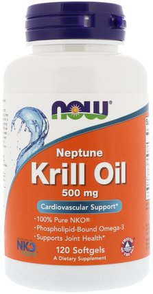 Neptune Krill Oil, 500 mg, 120 Softgels by Now Foods, 補充劑，efa omega 3 6 9（epa dha），磷蝦油，磷蝦油海王星 HK 香港