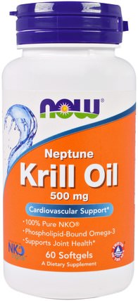 Neptune Krill Oil, 500 mg, 60 Softgels by Now Foods, 補充劑，efa omega 3 6 9（epa dha），磷蝦油，磷蝦油海王星 HK 香港