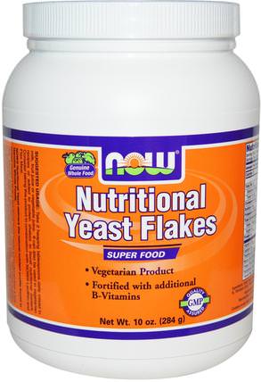 Nutritional Yeast Flakes, 10 oz (284 g) by Now Foods, 食品，烘焙助劑，啤酒酵母，健康，念珠菌 HK 香港