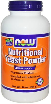 Nutritional Yeast Powder, 10 oz (284 g) by Now Foods, 食品，烘焙助劑，啤酒酵母，健康，念珠菌 HK 香港