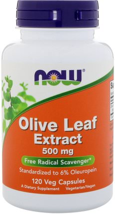 Olive Leaf Extract, 500 mg, 120 Veg Capsules by Now Foods, 健康，感冒流感和病毒，橄欖葉 HK 香港