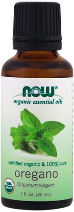 Organic Essential Oils, 100% Pure Oregano Oil, 1 fl oz (30 ml) by Now Foods, 補充劑，牛至油，牛至油液 HK 香港