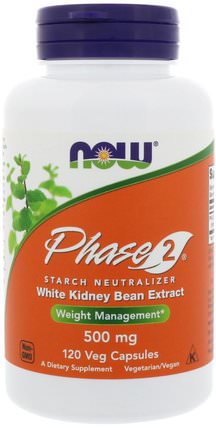 Phase 2 Starch Neutralizer, 500 mg, 120 Veg Capsules by Now Foods, 補充劑，白芸豆提取物2期 HK 香港