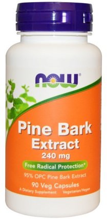 Pine Bark Extract, 240 mg, 90 Veg Capsules by Now Foods, 補充劑，碧蘿芷 HK 香港