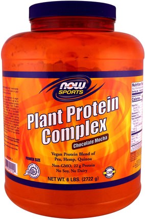 Plant Protein Complex, Chocolate Mocha, 6 lbs. (2722 g) by Now Foods, 補充劑，蛋白質 HK 香港