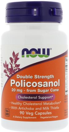 Policosanol, Double Strength, 90 Veg Capsules by Now Foods, 補充劑，多廿烷醇 HK 香港