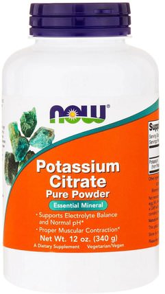 Potassium Citrate Pure Powder, 12 oz (340 g) by Now Foods, 補充劑，礦物質，鉀 HK 香港