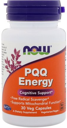 PQQ Energy, 30 Veg Capsules by Now Foods, 補充劑，抗氧化劑，pqq（biopqq），抗衰老 HK 香港
