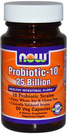 Probiotic-10 25 Billion, 50 Veg Capsules by Now Foods, 補充劑，益生菌，冰冷藏產品 HK 香港