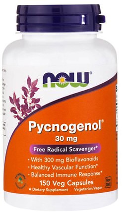 Pycnogenol, 30 mg, 150 Veg Capsules by Now Foods, 補充劑，碧蘿芷 HK 香港