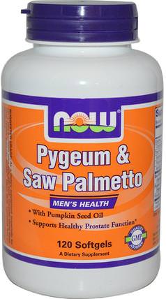 Pygeum & Saw Palmetto, 120 Softgels by Now Foods, 補充劑，efa omega 3 6 9（epa dha），南瓜籽油，健康 HK 香港