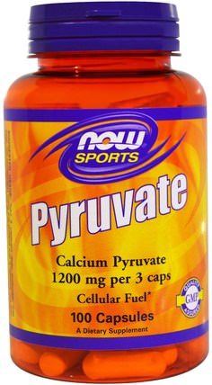 Pyruvate, 1200 mg, 100 Capsules by Now Foods, 運動，丙酮酸，鈣丙酮酸 HK 香港
