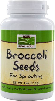 Real Food, Broccoli Seeds, 4 oz (113 g) by Now Foods, 補充劑，西蘭花十字花科 HK 香港