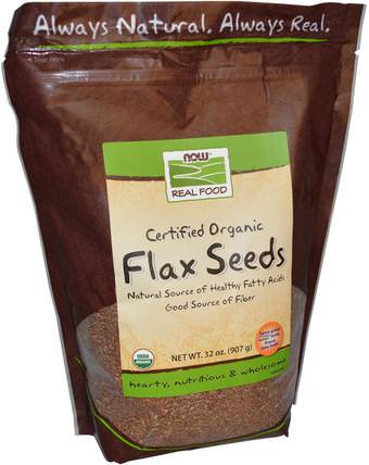 Real Food, Certified Organic Flax Seeds, 32 oz (907 g) by Now Foods, 補充劑，亞麻籽 HK 香港
