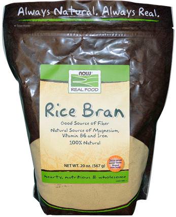 Stabilized Rice Bran, 20 oz (567 g) by Now Foods, 補品，米糠 HK 香港