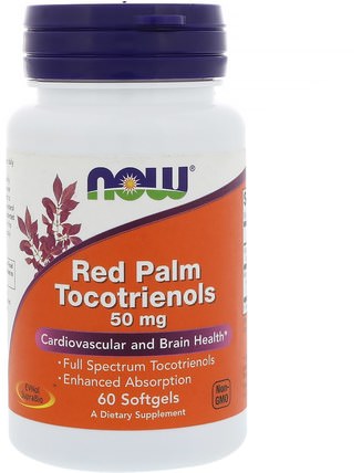 Red Palm Tocotrienols, 50 mg, 60 Softgels by Now Foods, 健康 HK 香港