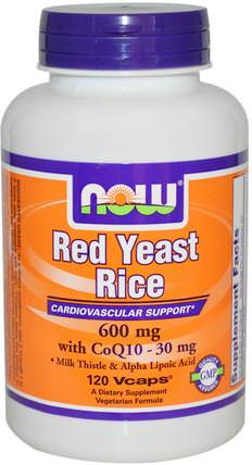 Red Yeast Rice, 120 Veg Capsules by Now Foods, 補充劑，輔酶q10，coq10，紅曲米 HK 香港