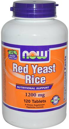 Red Yeast Rice, 1200 mg, 120 Tablets by Now Foods, 補品，紅曲米 HK 香港