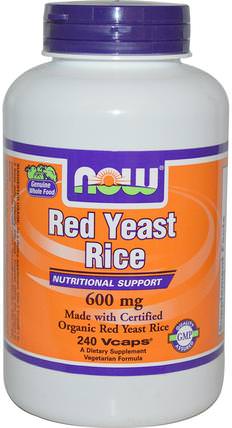 Red Yeast Rice, 600 mg, 240 Veg Capsules by Now Foods, 補品，紅曲米 HK 香港