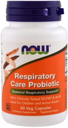 Respiratory Care Probiotic, 60 Veggie Caps by Now Foods, 補充劑，益生菌，兒童益生菌 HK 香港