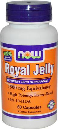 Royal Jelly, 60 Veg Capsules by Now Foods, 補充劑，蜂產品，蜂王漿 HK 香港