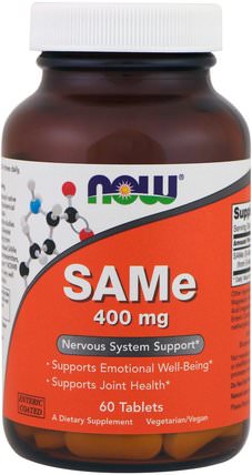 SAMe, 400 mg, 60 Tablets by Now Foods, 健康，藥物濫用，成癮，sam-e（s-adenosyl methionine），sam-e 200 mg HK 香港