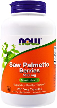 Saw Palmetto Berries, 550 mg, 250 Veg Capsules by Now Foods, 健康，男人 HK 香港