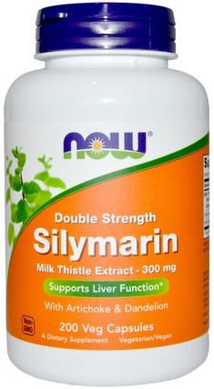 Silymarin, Milk Thistle Extract with Artichoke & Dandelion, Double Strength, 300 mg, 200 Veg Capsules by Now Foods, 健康，排毒，奶薊（水飛薊素），草藥 HK 香港