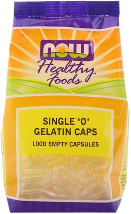 Single 0 Gelatin Caps, 1000 Empty Capsules by Now Foods, 補充劑，空膠囊，空膠囊0 HK 香港