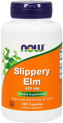 Slippery Elm, 400 mg, 100 Capsules by Now Foods, 草藥，滑榆樹 HK 香港