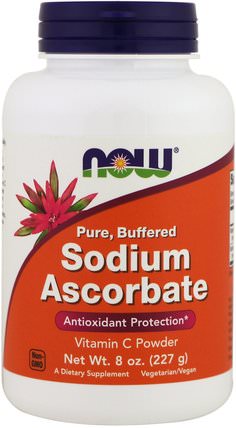 Sodium Ascorbate, Powder, 8 oz (227 g) by Now Foods, 維生素，維生素C，維生素C粉和晶體，補充劑，礦物質，鈉 HK 香港