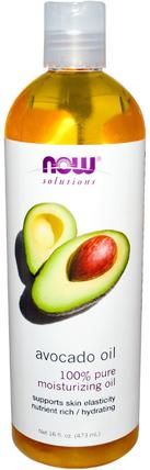 Solutions, Avocado Oil, 16 fl oz (473 ml) by Now Foods, 健康，皮膚，鱷梨油，按摩油 HK 香港