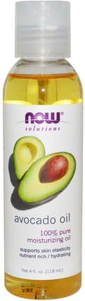 Solutions, Avocado Oil, 4 fl oz (118 ml) by Now Foods, 健康，皮膚，鱷梨油，按摩油 HK 香港