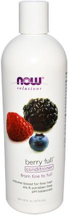 Solutions, Berry Full Conditioner, 16 fl oz (473 ml) by Now Foods, 洗澡，美容，護髮素，現在食物洗澡，現在食品洗髮水，護髮素 HK 香港