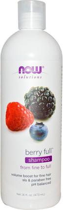 Solutions, Berry Full Shampoo, 16 fl oz (473 ml) by Now Foods, 洗澡，美容，洗髮水，現在食物洗澡，現在食品洗髮水，護髮素 HK 香港