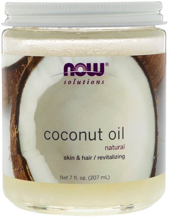 Solutions, Coconut Oil, 7 fl oz (207 ml) by Now Foods, 洗澡，美容，椰子油皮，現在食物洗澡，現在食用油 HK 香港