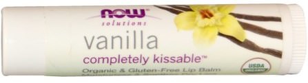 Solutions, Completely Kissable, Organic Lip Balm, Vanilla.15 oz (4.25 g) by Now Foods, 洗澡，美容，唇部護理，唇膏 HK 香港