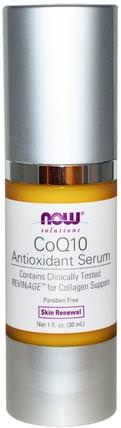 Solutions, CoQ10 Antioxidant Serum, 1 fl oz (30 ml) by Now Foods, 美容，面部護理，面霜乳液，血清，coq10皮膚，健康，皮膚 HK 香港