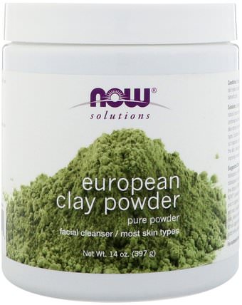 Solutions, European Clay Powder, 14 oz (397 g) by Now Foods, 健康，排毒，粘土，美容，面部護理，皮膚 HK 香港