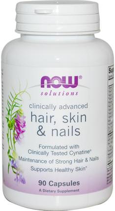 Solutions, Hair, Skin & Nails, 90 Capsules by Now Foods, 健康，女性，頭髮補充劑，指甲補品，皮膚補充劑，msm HK 香港