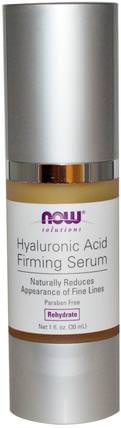 Solutions, Hyaluronic Acid Firming Serum, 1 fl oz (30 ml) by Now Foods, 健康，女性，透明質酸，美容，抗衰老 HK 香港