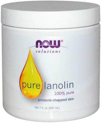 Solutions, Pure Lanolin, 7 fl oz (207 ml) by Now Foods, 健康，皮膚，羊毛脂油 HK 香港