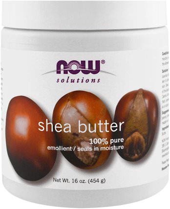 Solutions, Shea Butter, 16 fl oz (454 g) by Now Foods, 洗澡，美容，乳木果油，現在食物洗澡，現在食用油 HK 香港