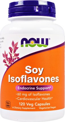 Soy Isoflavones, 120 Veggie Caps by Now Foods, 補充劑，豆製品，大豆異黃酮，大豆染料木黃酮 HK 香港